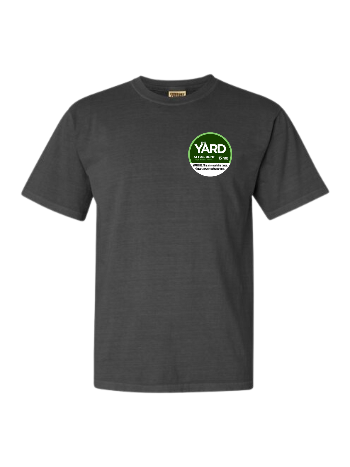 Comfort Colors Pepper Gray The Yard Tin Logo